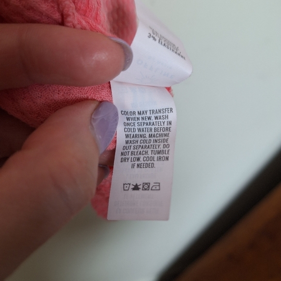 Aerie Offline Wow Coral Cropped Waffle Knit Tank Top Size Xs - Picture 5 of 7